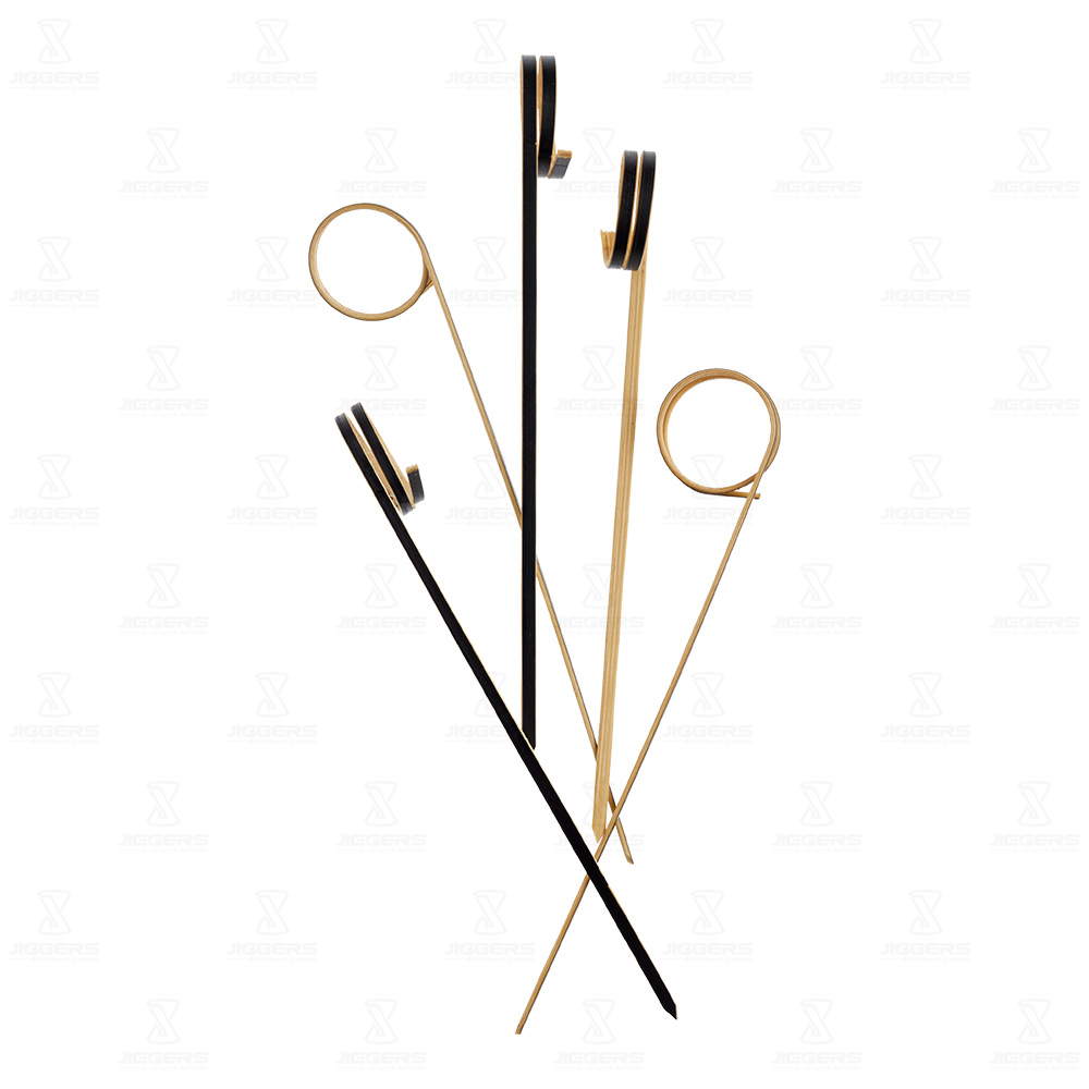 Bamboo Loop Picks (Black) Jiggers Bar Equipment Specialists